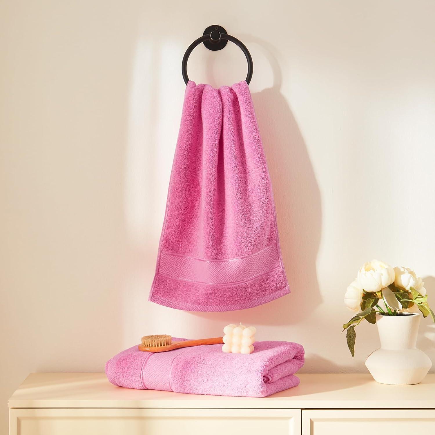 Juego de Toallas de Baño COZYART Rosa 6 Piezas 100% Algodón