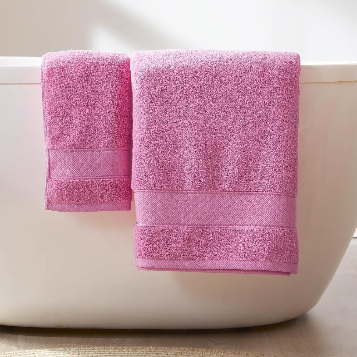 Juego de Toallas de Baño COZYART Rosa 6 Piezas 100% Algodón