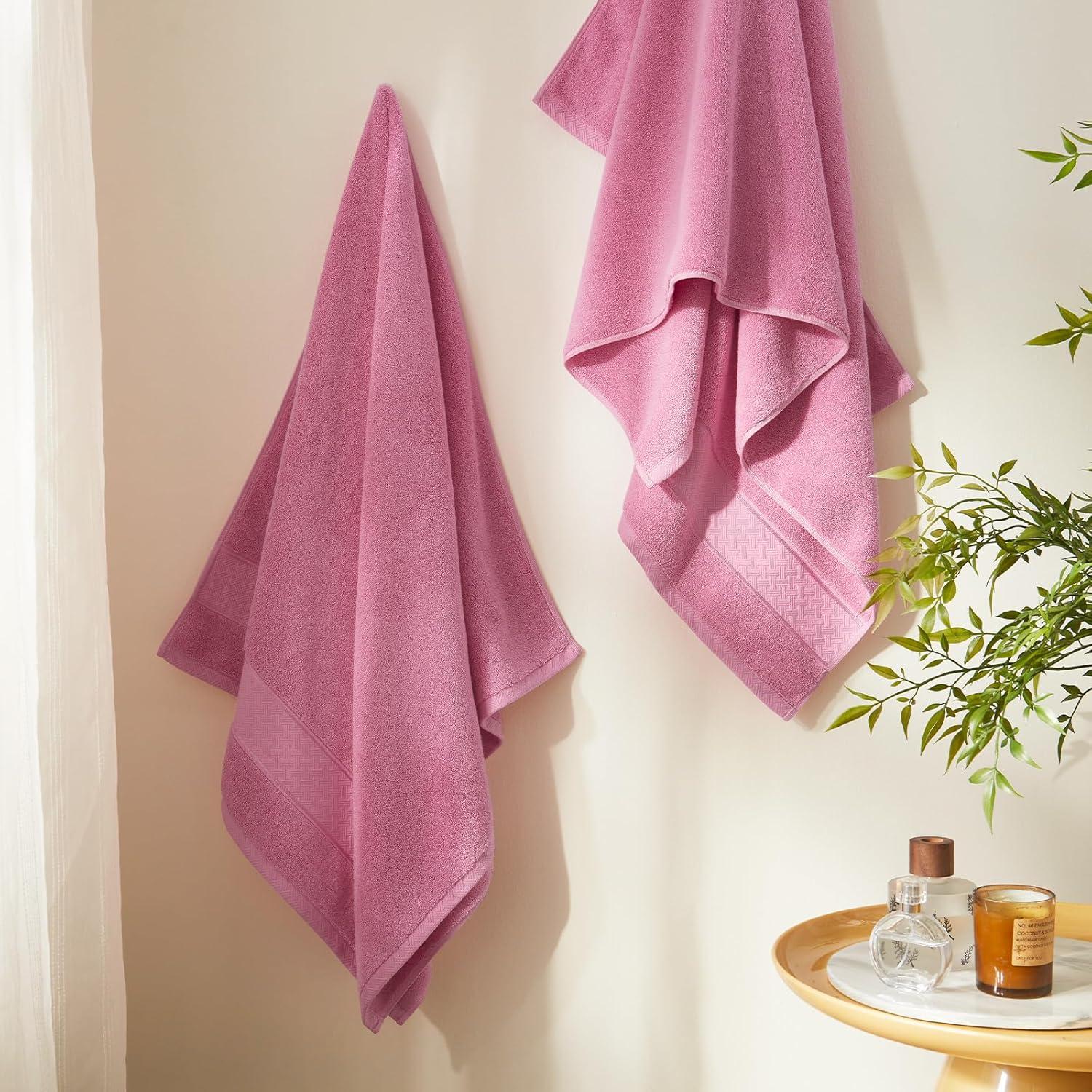 Juego de Toallas de Baño COZYART Rosa 6 Piezas 100% Algodón