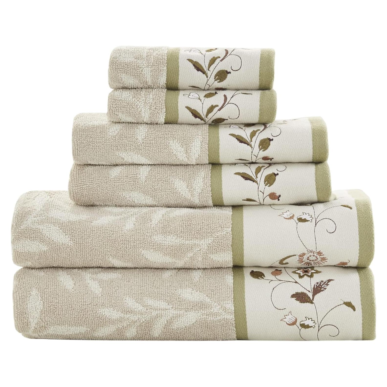 Conjunto de Toallas de Baño Madison Park Serene 100% Algodón 6 Piezas