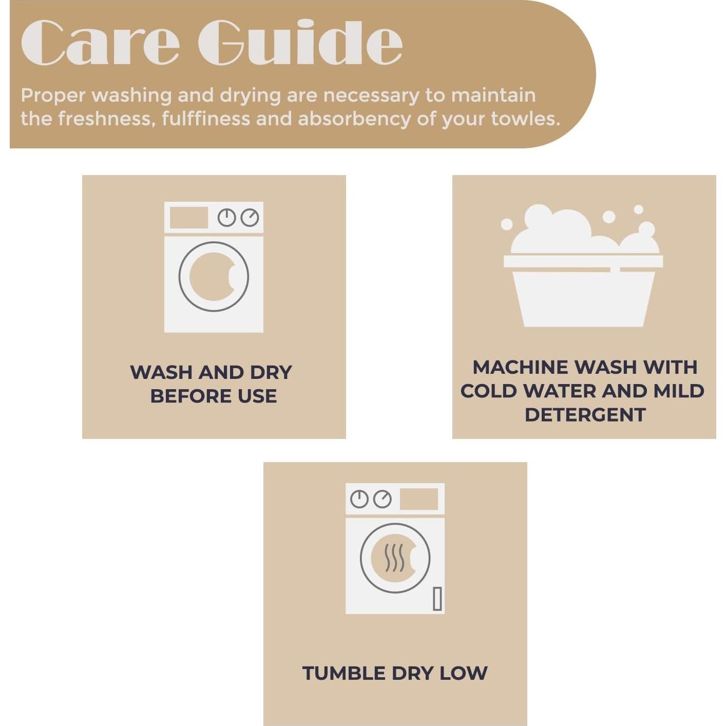 Juego de Toallas de Algodón Superior 3 Piezas Marfil