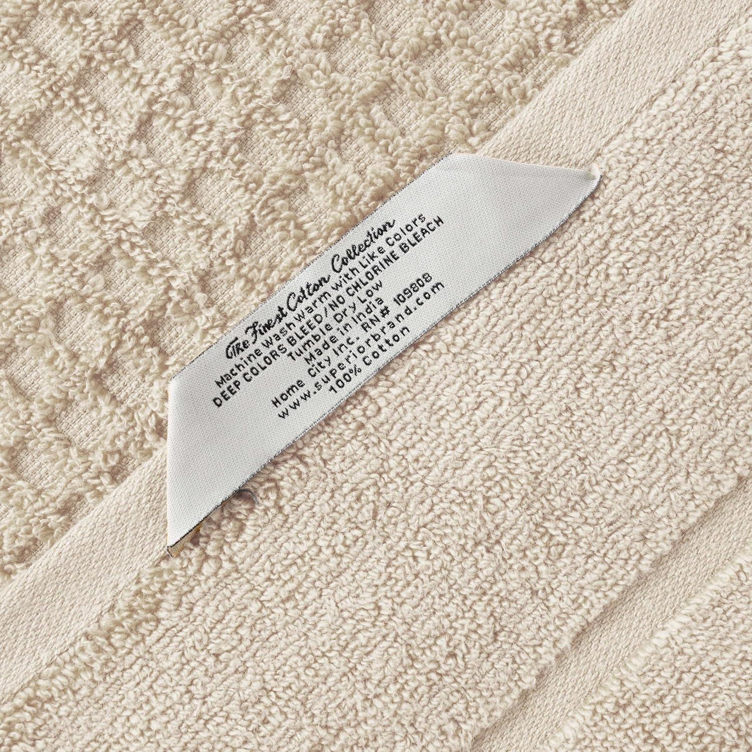 Juego de Toallas de Algodón Superior 3 Piezas Marfil