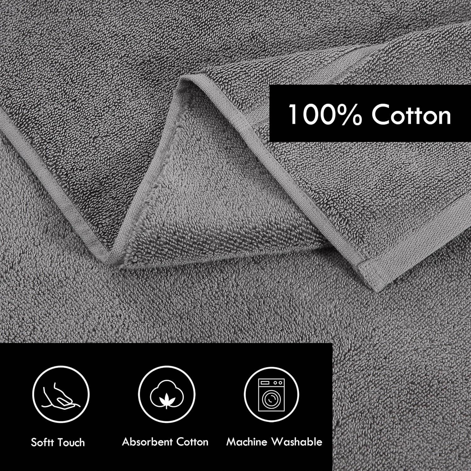 Set de Toallas de Baño Vera Wang 100% Algodón 6 Piezas Gris