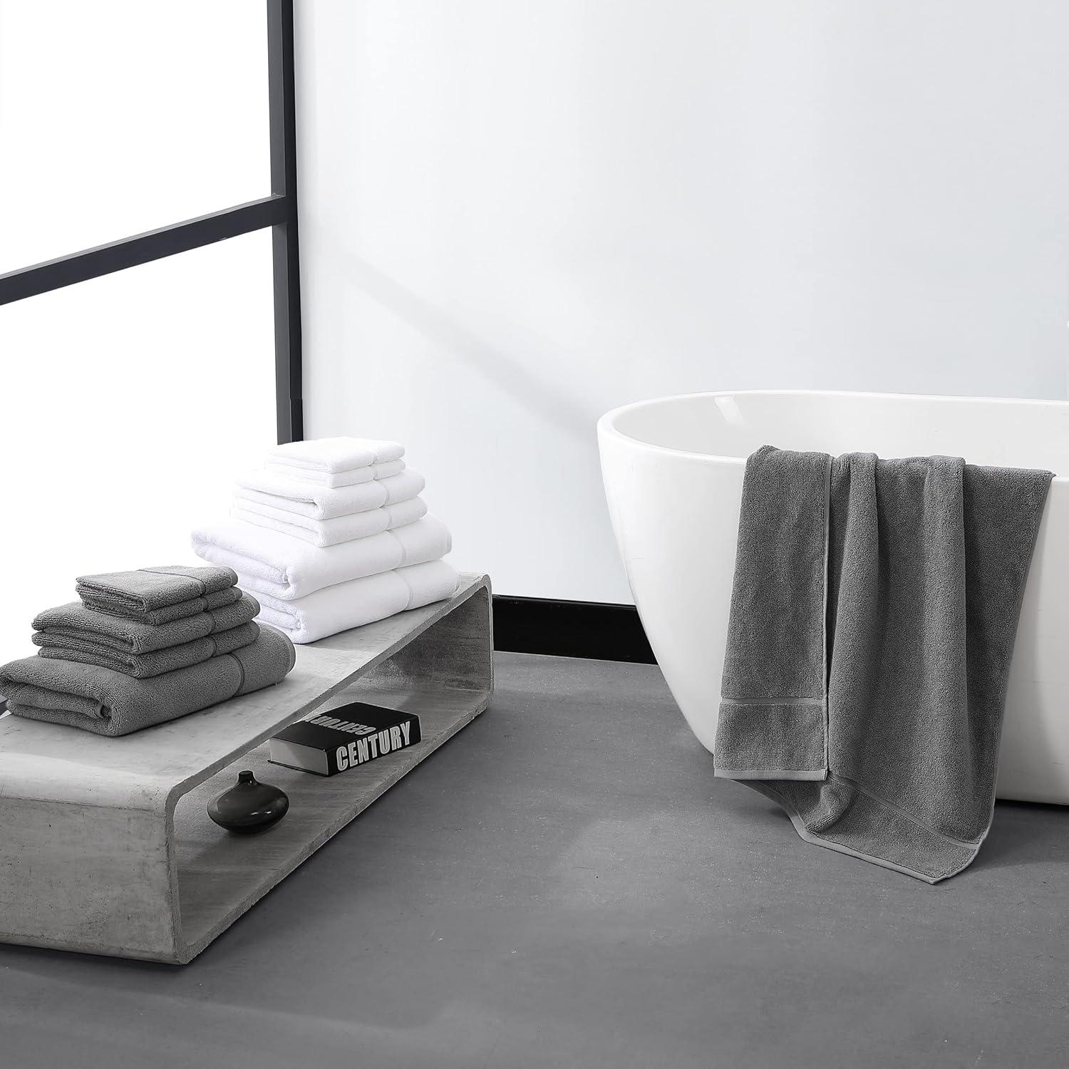 Set de Toallas de Baño Vera Wang 100% Algodón 6 Piezas Gris