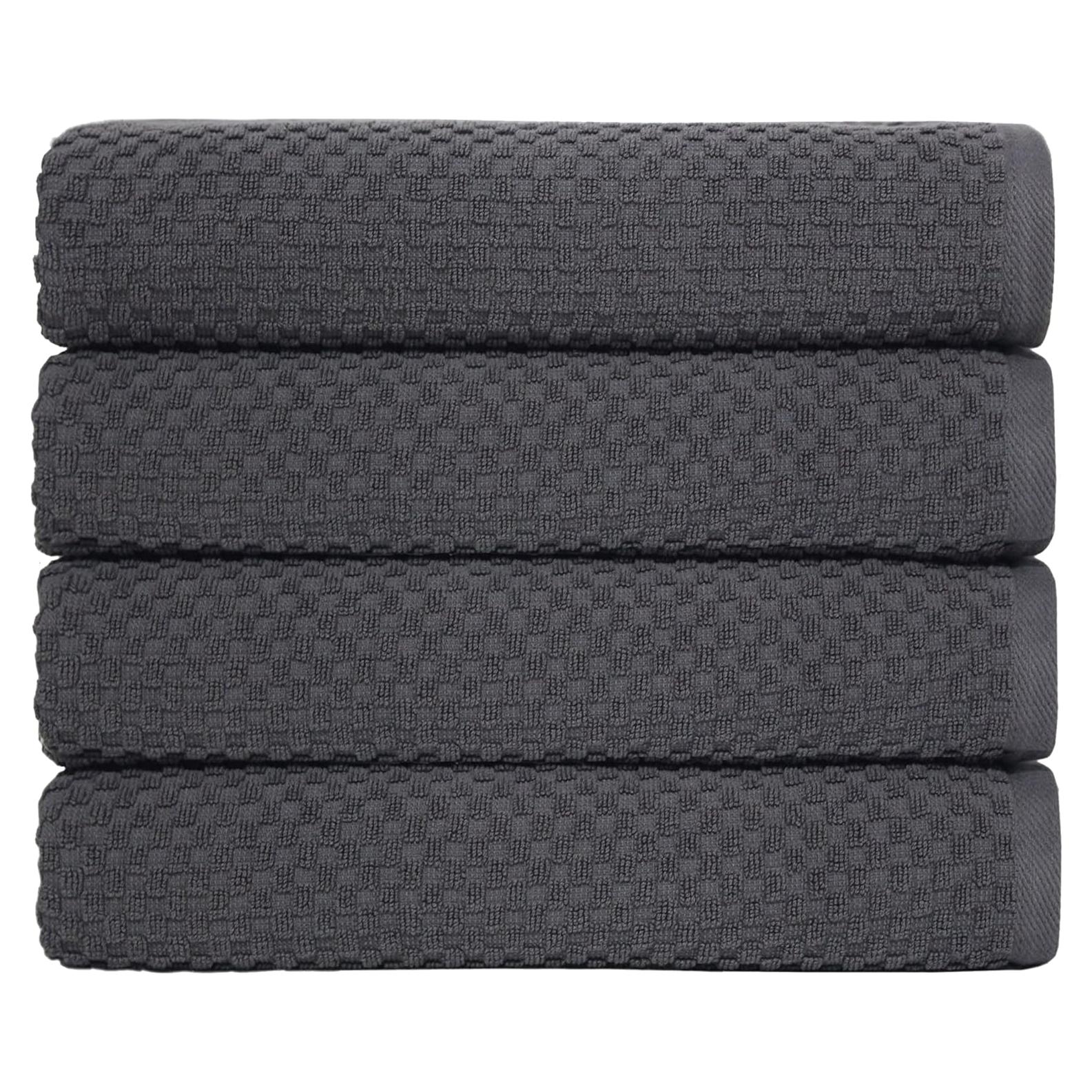 Juego de 4 Toallas de Baño COTTON CRAFT Waffle 450 GSM Gris