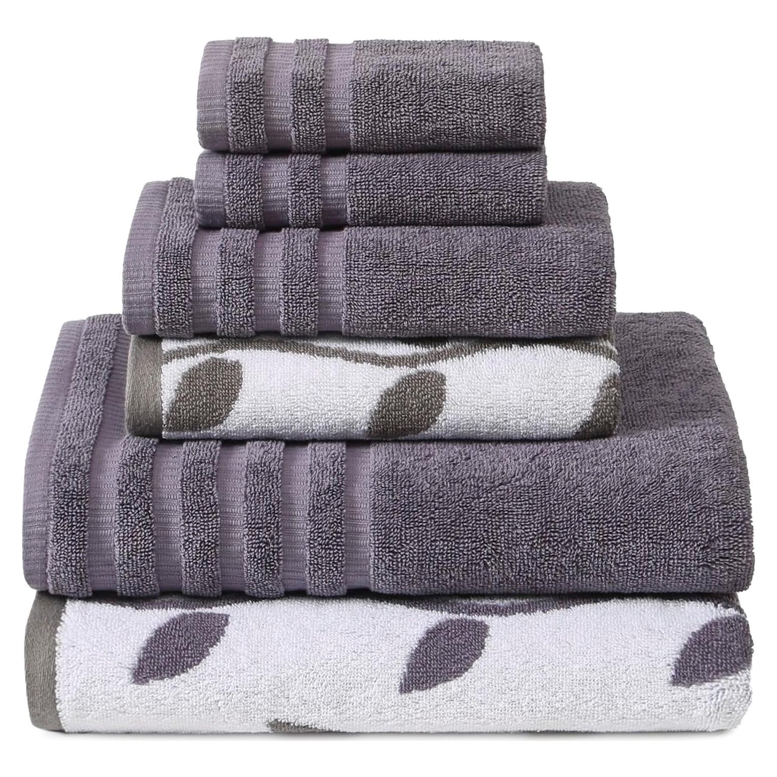 Juego de Toallas de Algodón 100% Modern Threads 6 Piezas Lavanda