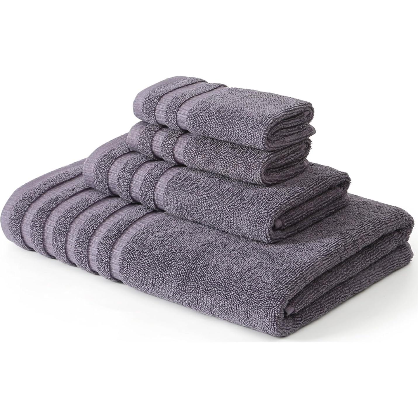 Juego de Toallas de Algodón 100% Modern Threads 6 Piezas Lavanda