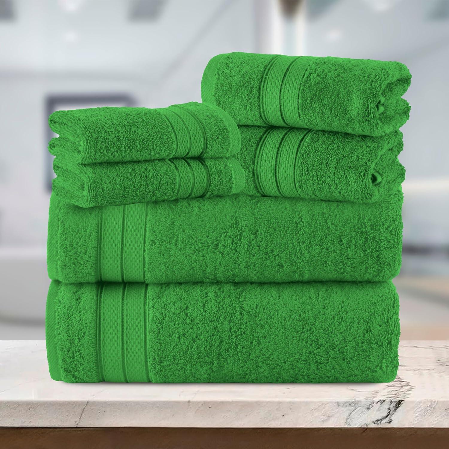 Conjunto de Toallas de Lujo Elegant Comfort 6 Piezas 100% Algodón Turco Verde
