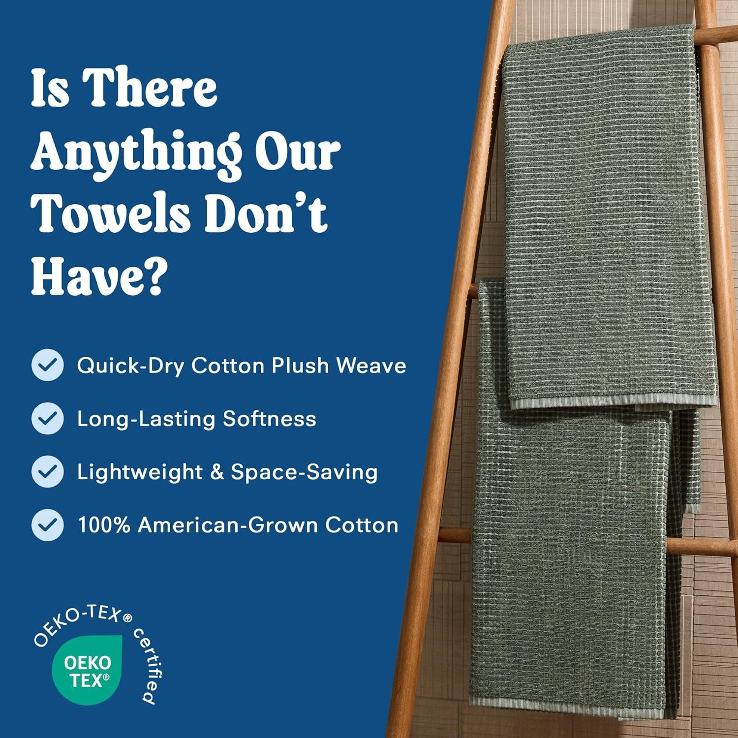 Juego de 2 Toallas de Baño ONSEN Algodón Verde 71.1 x 139.7 cm