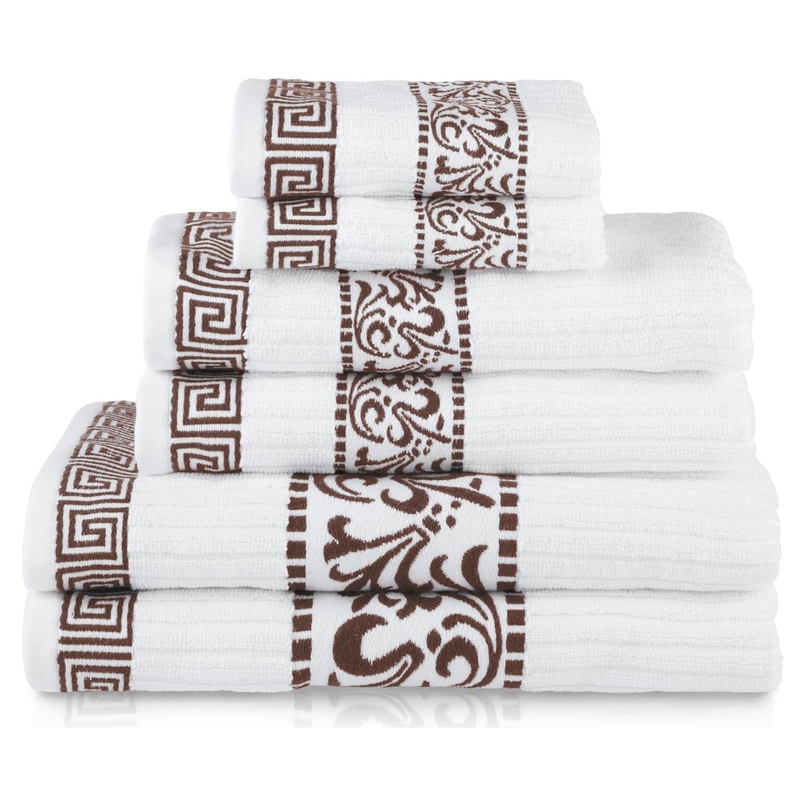 Juego de Toallas de Algodón Superior 6 Piezas Chocolate