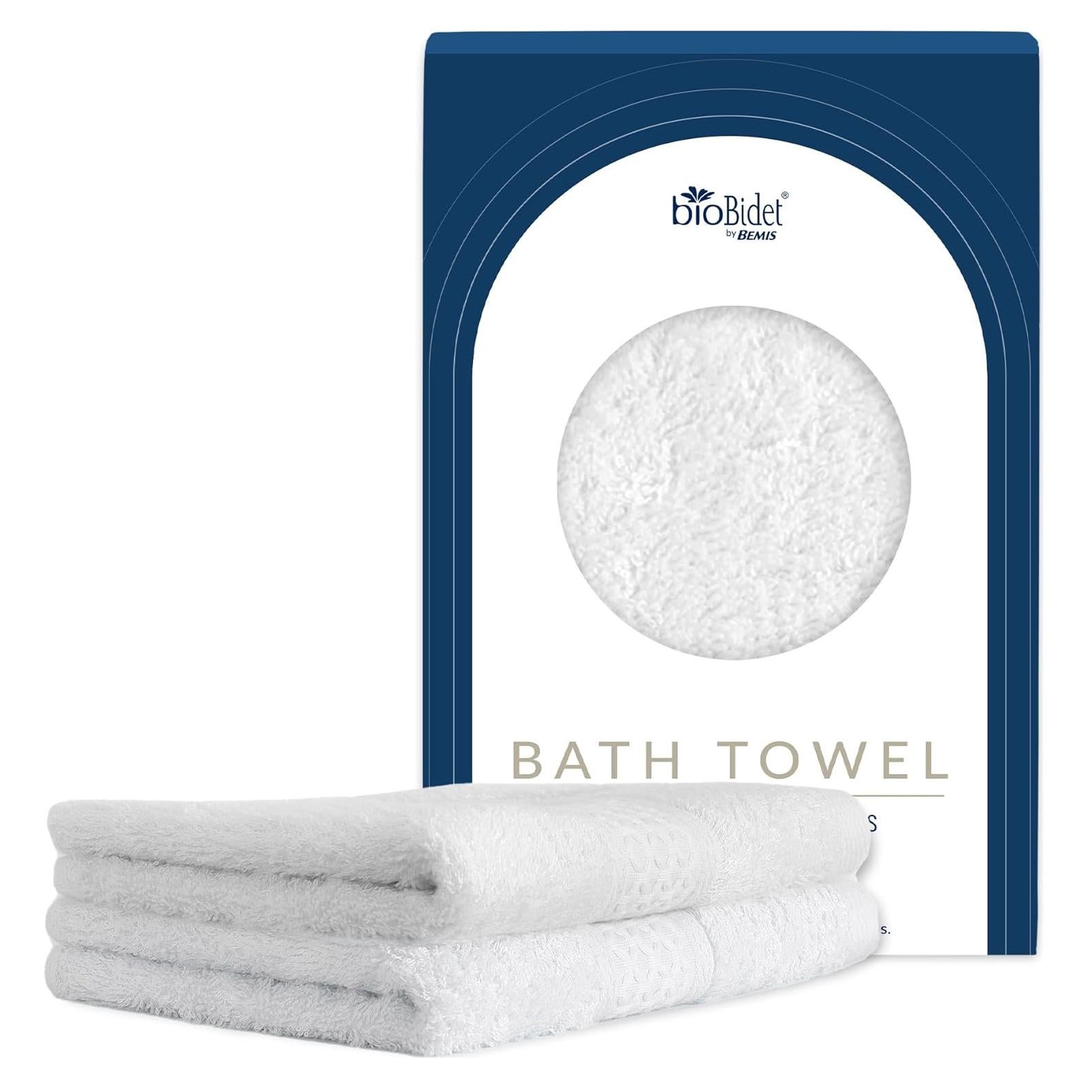 Juego de Toallas de Baño Bio Bidet 100% Rayón, 2 Piezas, Blancas
