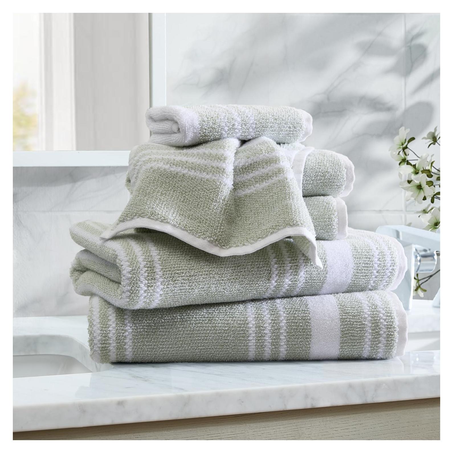 Juego de Toallas de Baño Nautica Windward 6 Piezas Algodón Verde