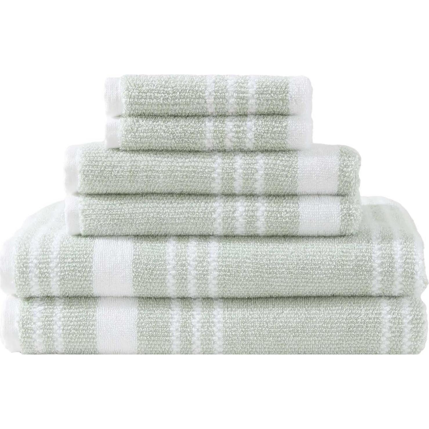 Juego de Toallas de Baño Nautica Windward 6 Piezas Algodón Verde