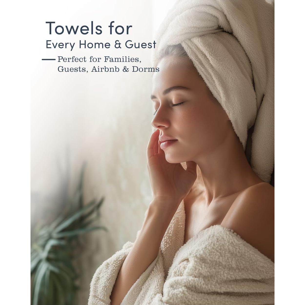 Juego de Toallas de Algodón Blanco - 6 Piezas de Lujo