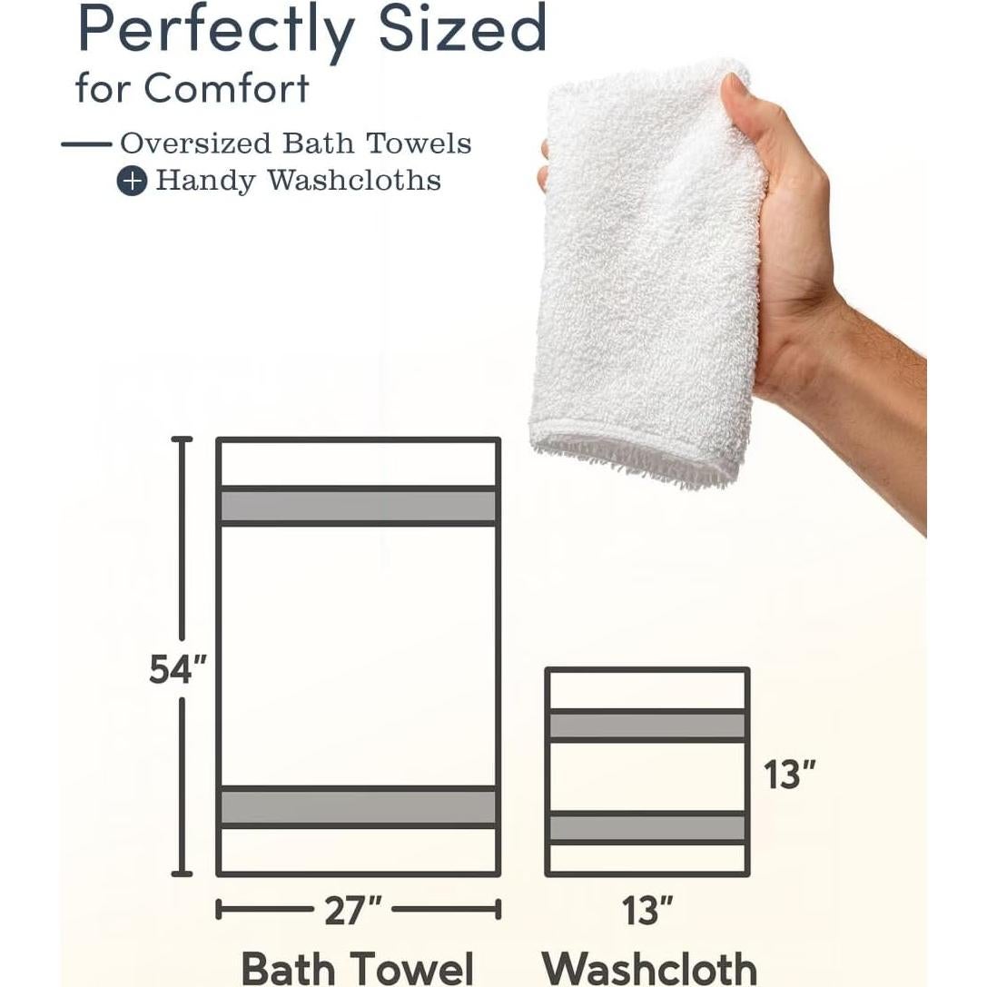 Juego de Toallas de Algodón Blanco - 6 Piezas de Lujo