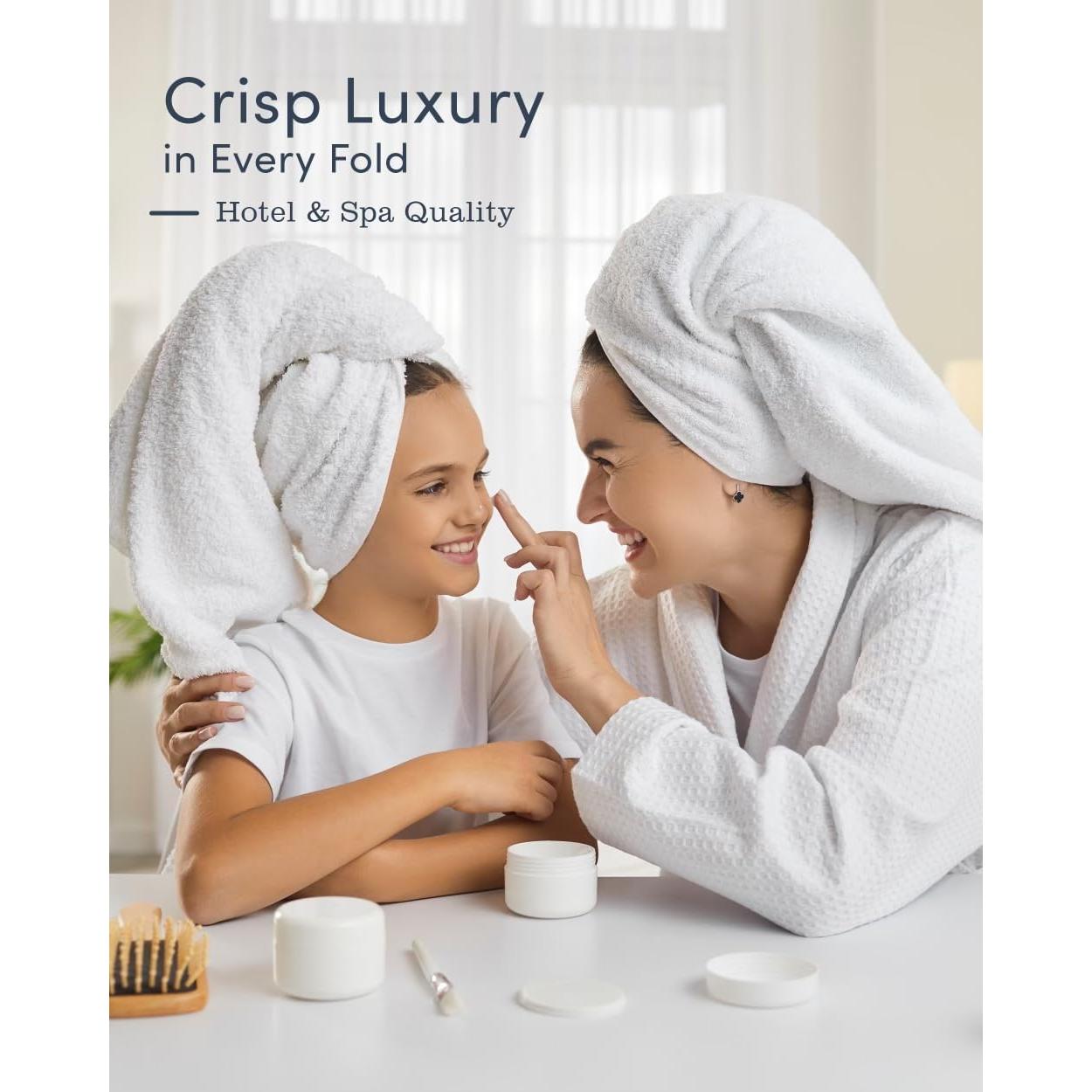 Juego de Toallas de Algodón Blanco - 6 Piezas de Lujo