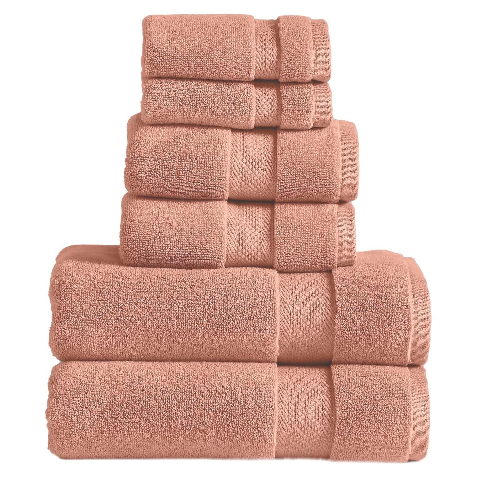 Juego de Toallas de Baño Modern Threads 6 Piezas Algodón Arcilla