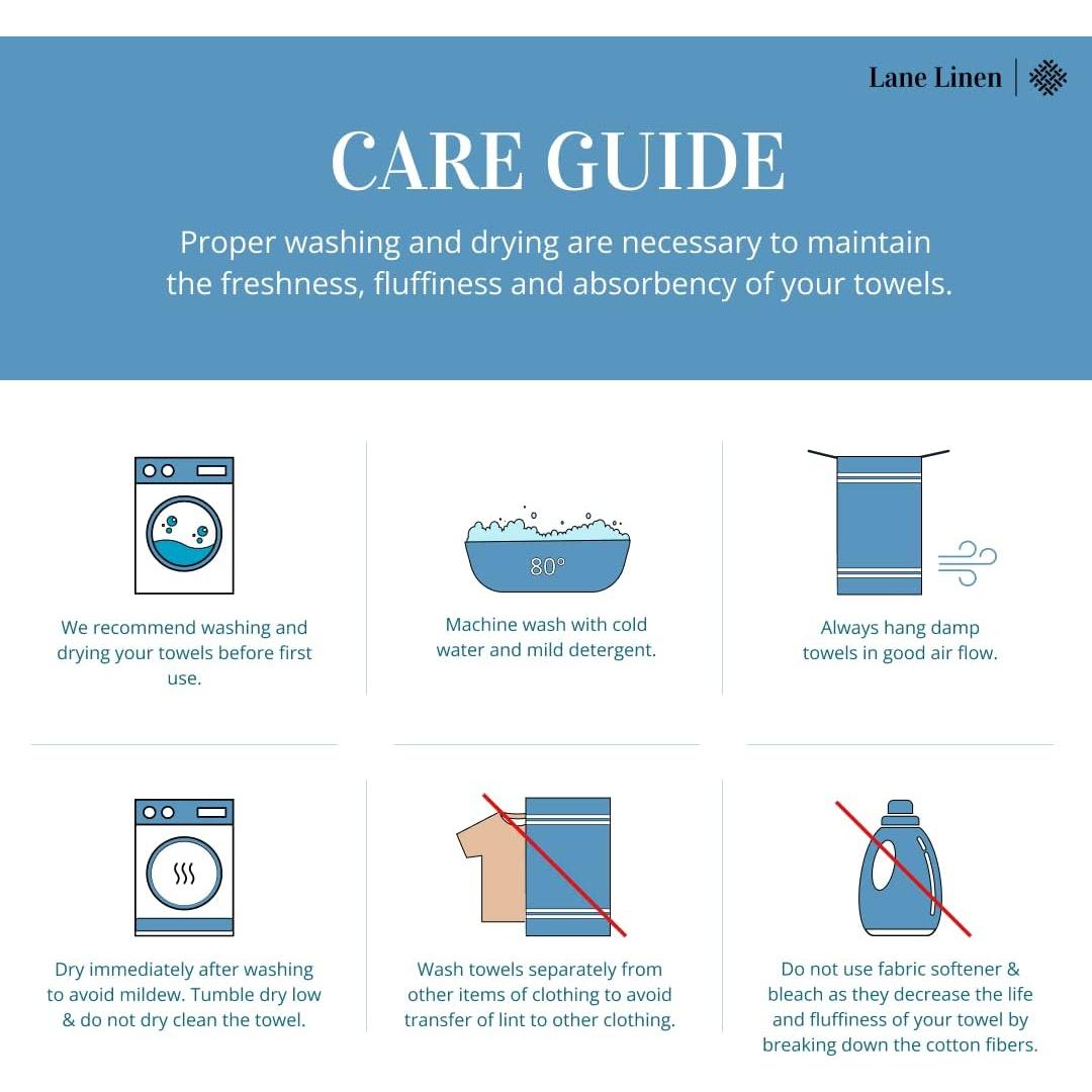 Juego de 2 Toallas de Baño Jumbo LANE LINEN 100% Algodón Taupe