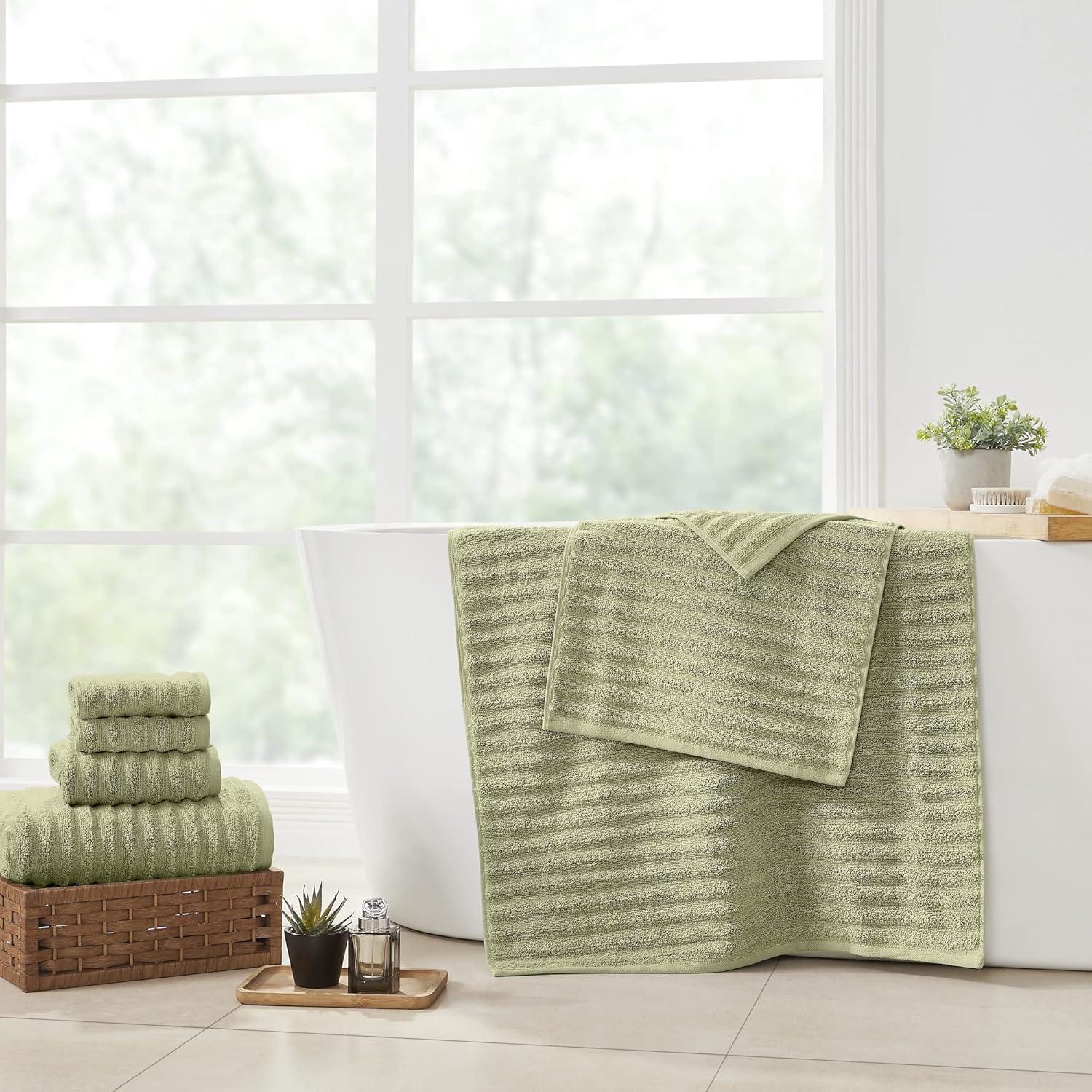 Juego de Toallas de Spa de Lujo Amrapur 6 Piezas 100% Algodón Sage