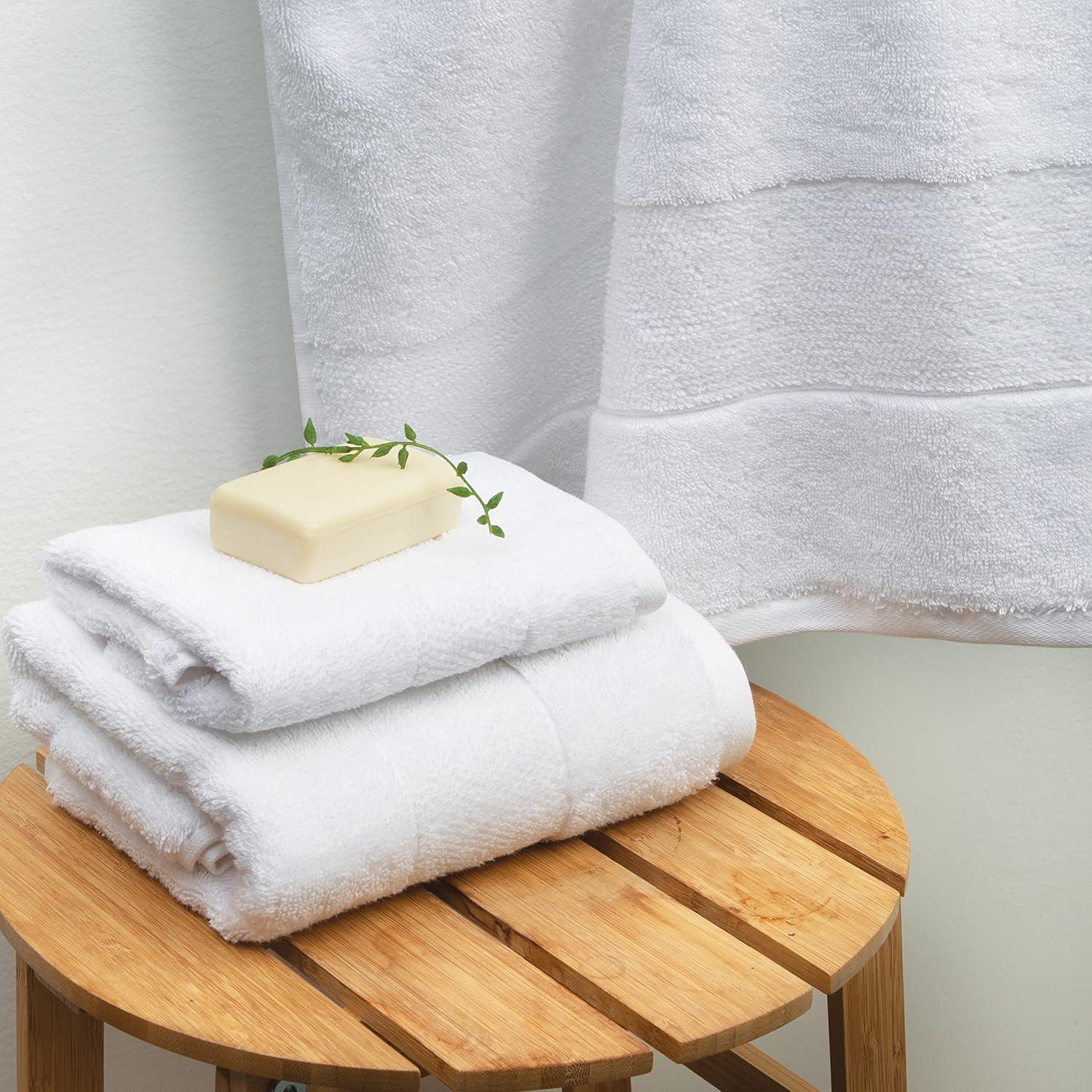 Set de 2 Toallas de Baño Aston & Arden Algodón Turco 600 GSM 76x152 cm Blanco