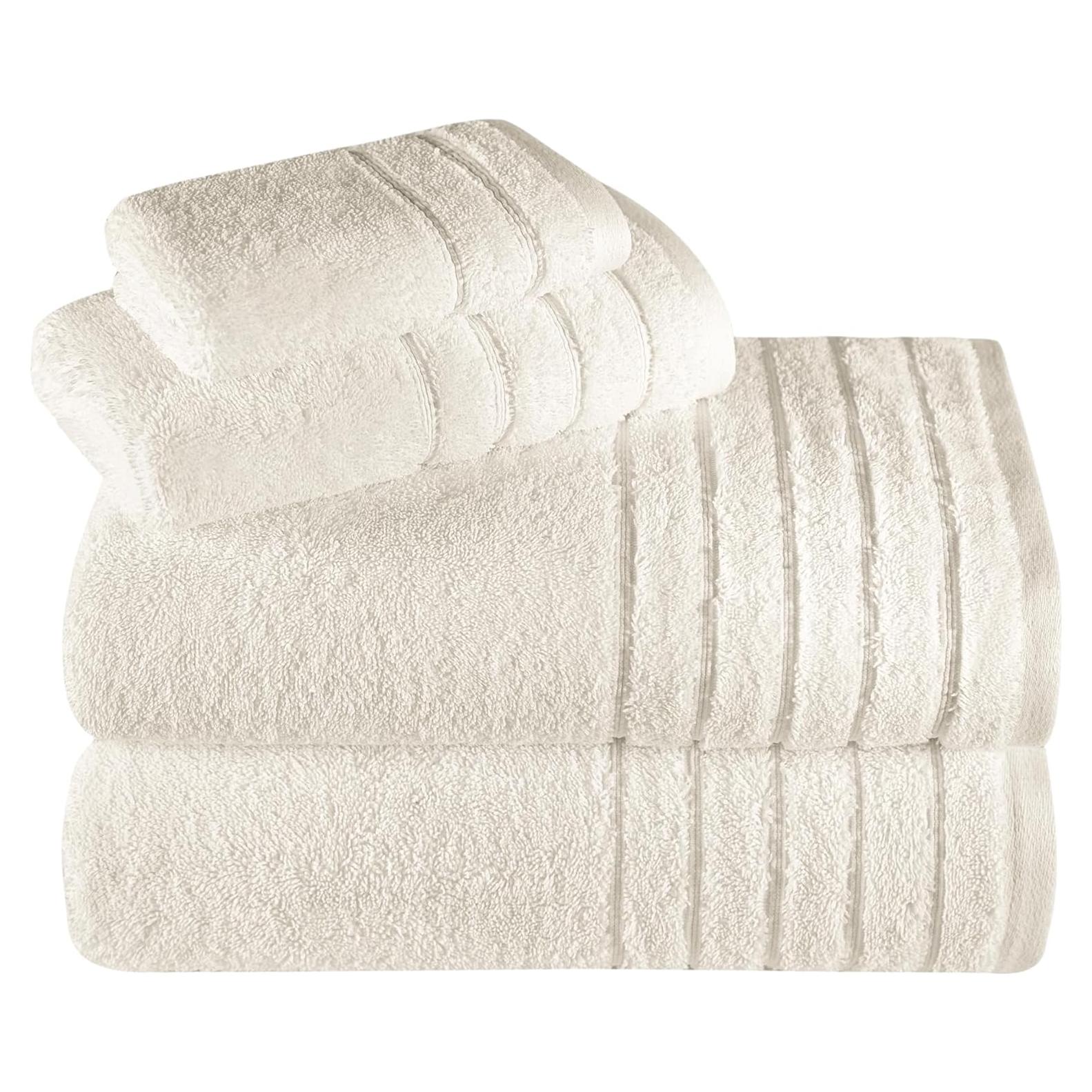 Juego de Toallas de Lujo 4 Piezas Toallas Más Allá Algodón Turco