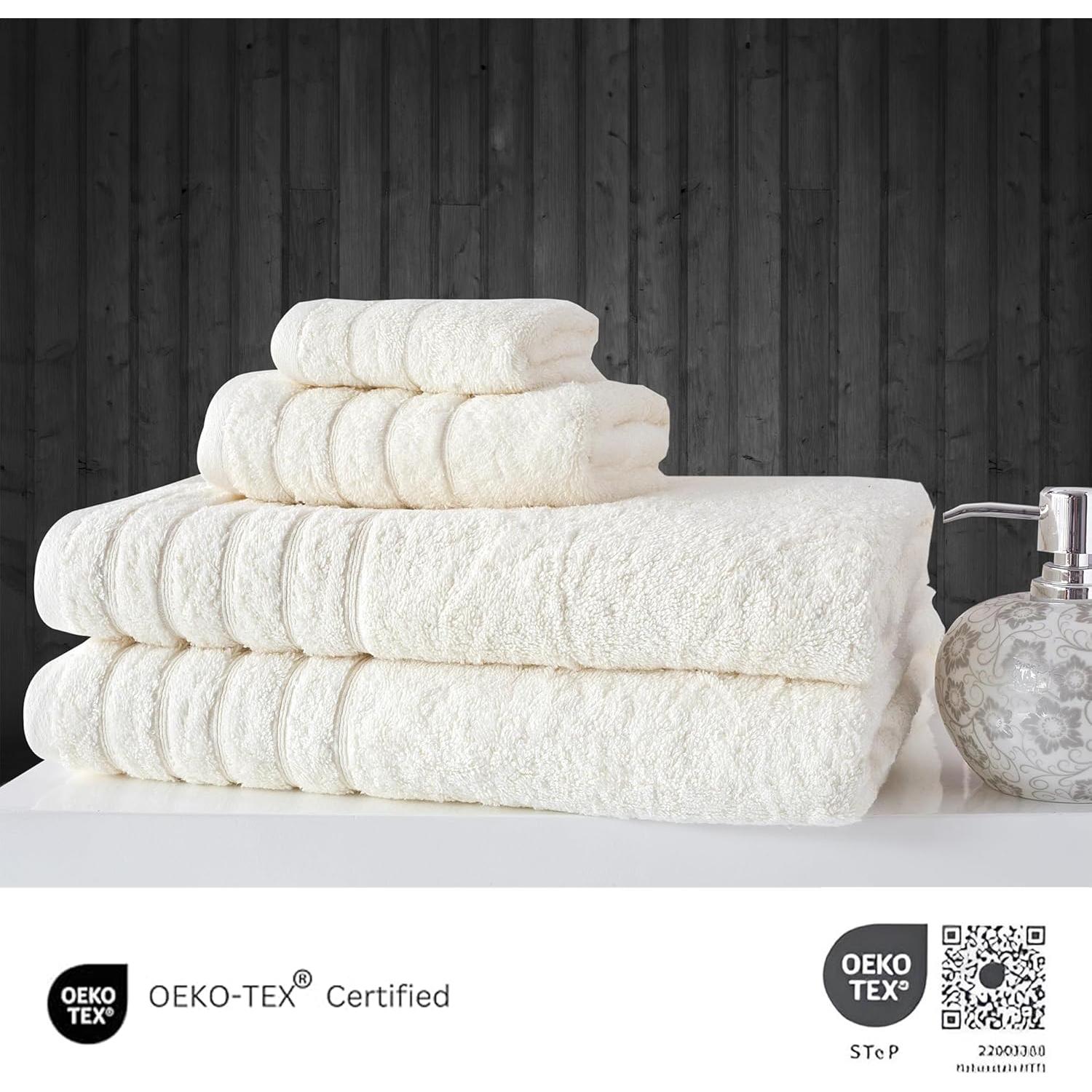 Juego de Toallas de Lujo 4 Piezas Toallas Más Allá Algodón Turco