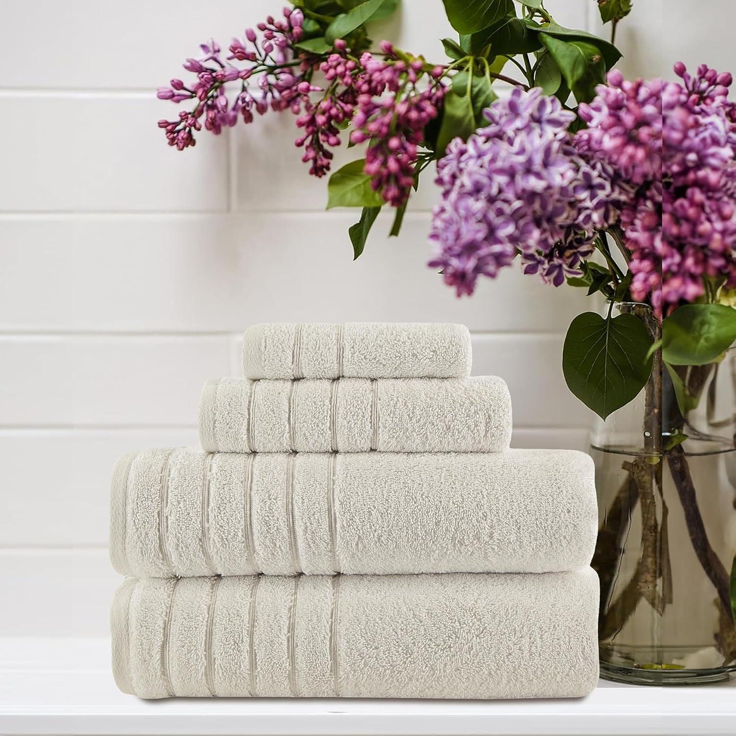 Juego de Toallas de Lujo 4 Piezas Toallas Más Allá Algodón Turco