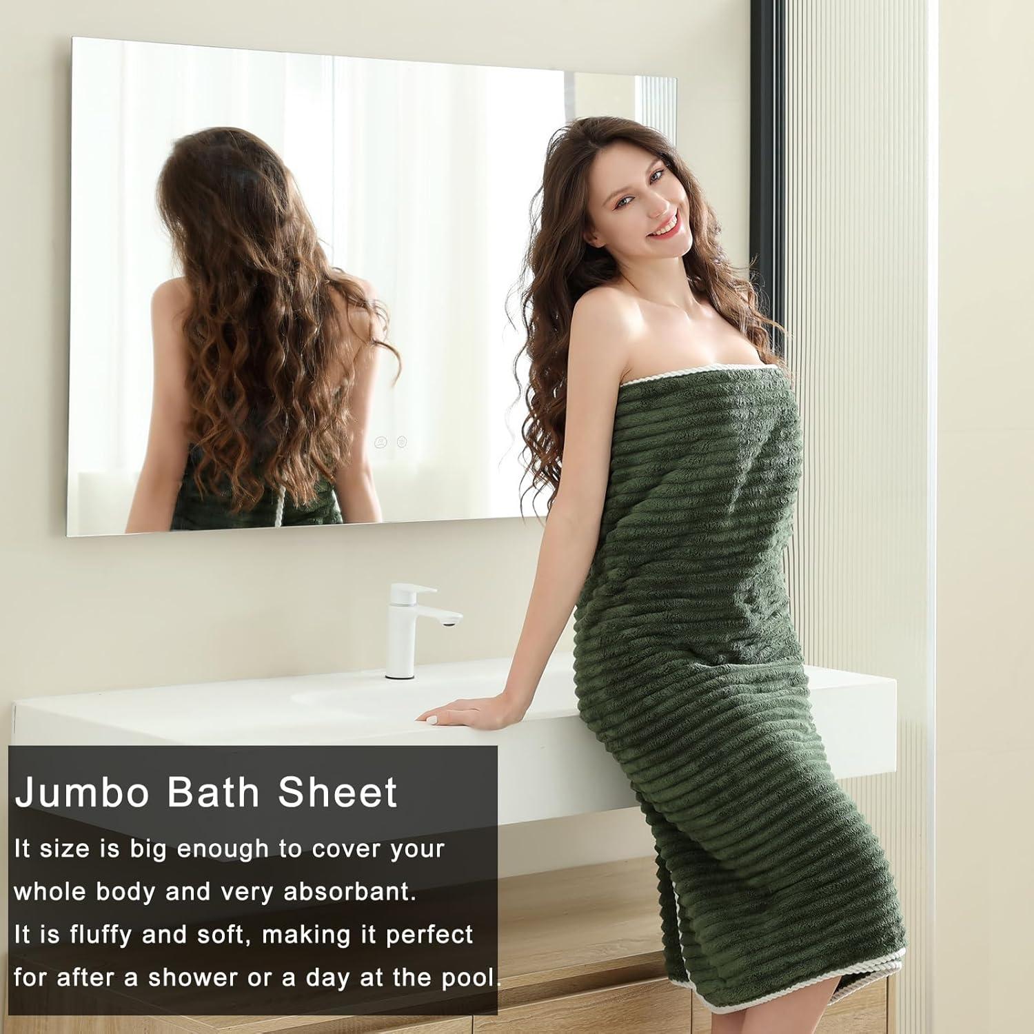 Juego de Toallas de Baño XIQ 6PCS Verde Oliva Extra Grande