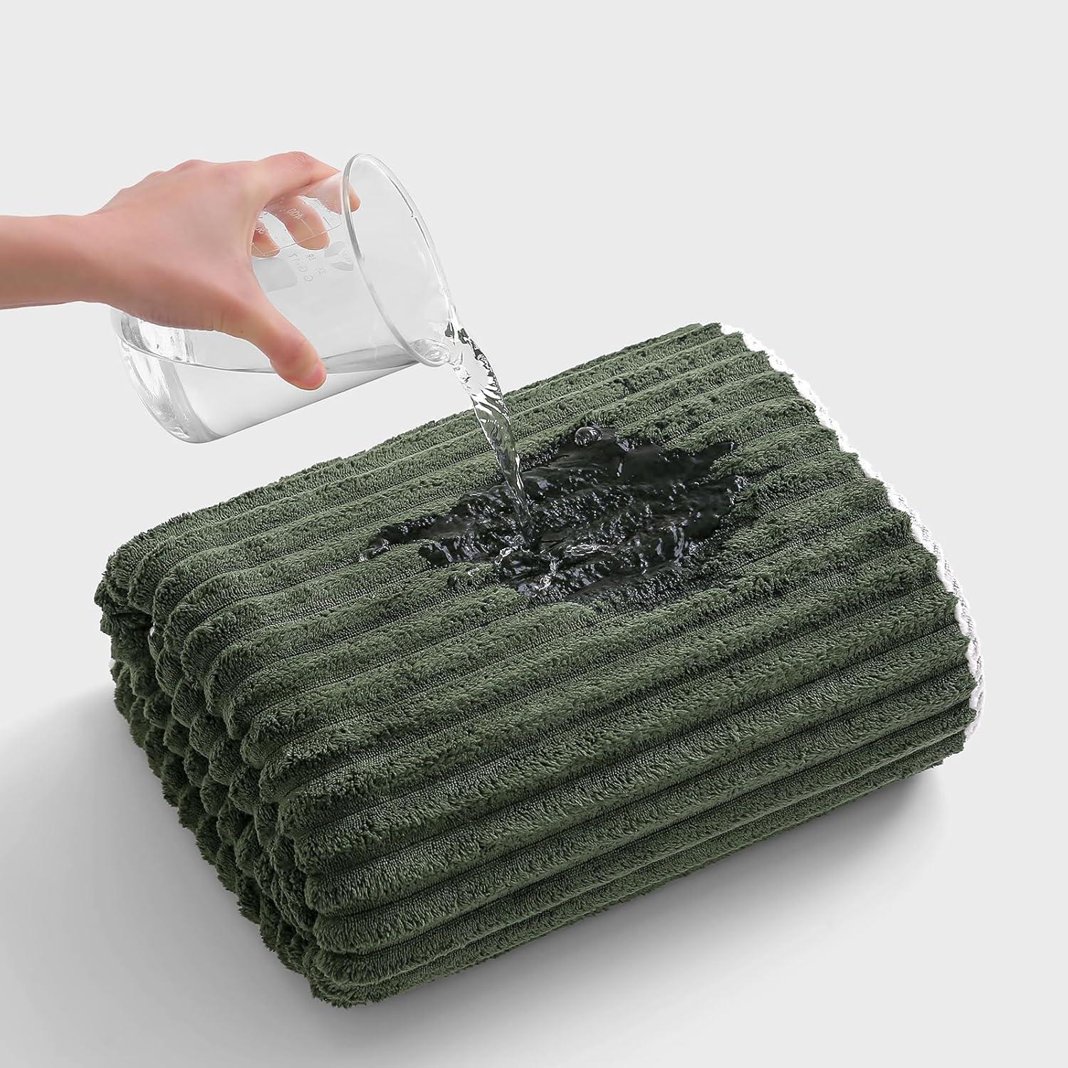 Juego de Toallas de Baño XIQ 6PCS Verde Oliva Extra Grande