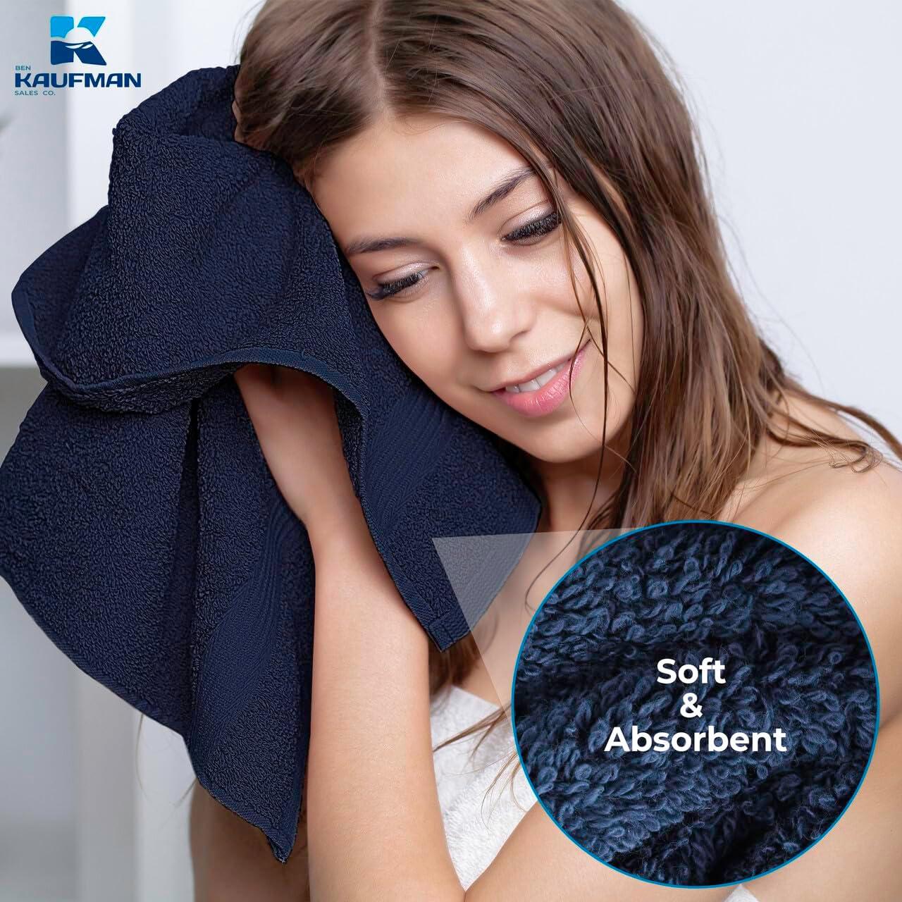 Juego de Toallas de Baño Kaufman 100% Algodón 6 Piezas Marino