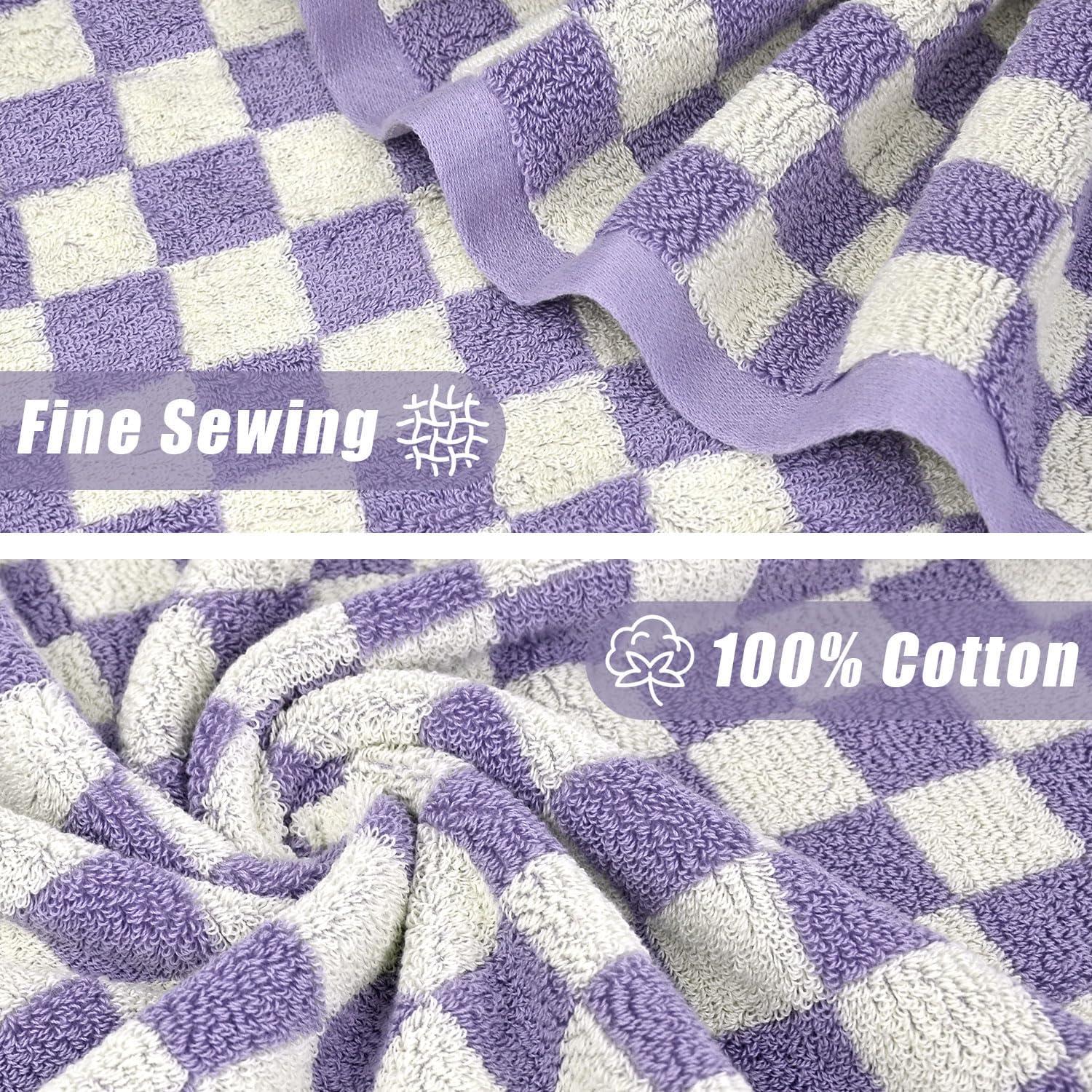 Juego de Toallas de Baño Jacquotha 8 Piezas Algodón Lila