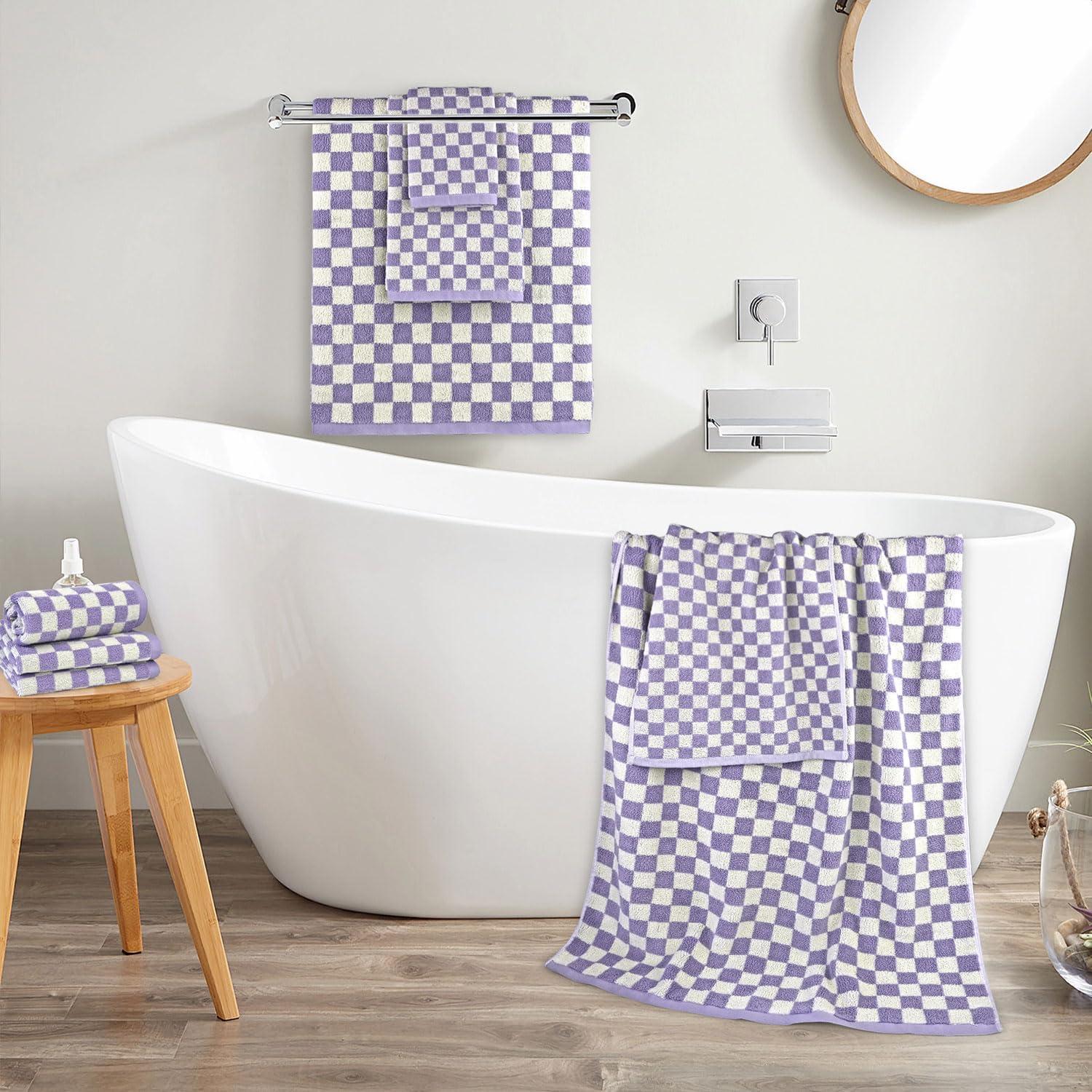 Juego de Toallas de Baño Jacquotha 8 Piezas Algodón Lila