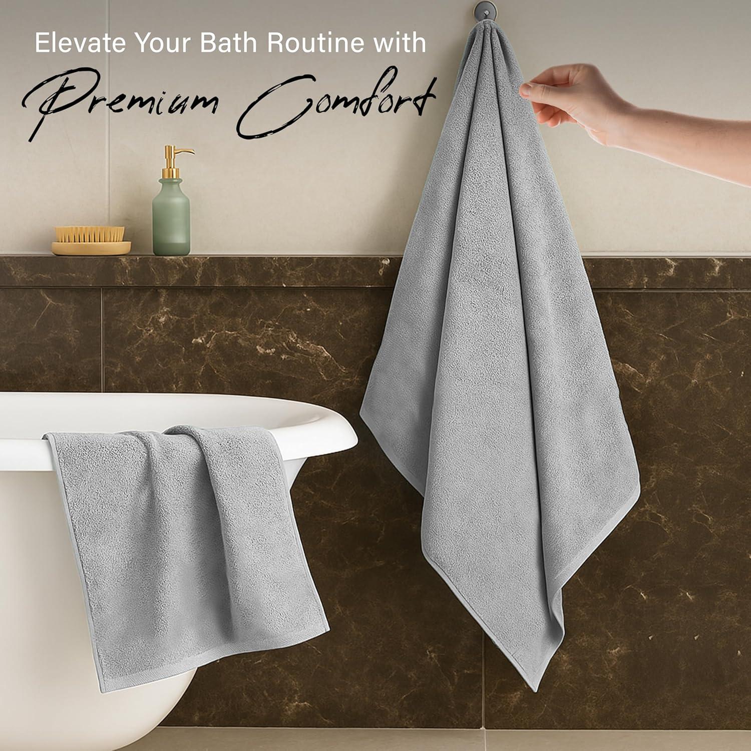 Juego de Toallas de Algodón EcoNour 6 Piezas Gris 100%