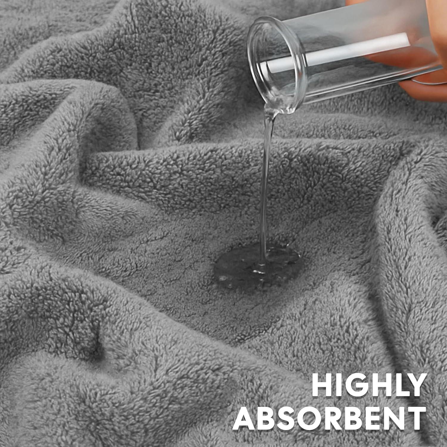 Juego de Toallas de Algodón EcoNour 6 Piezas Gris 100%