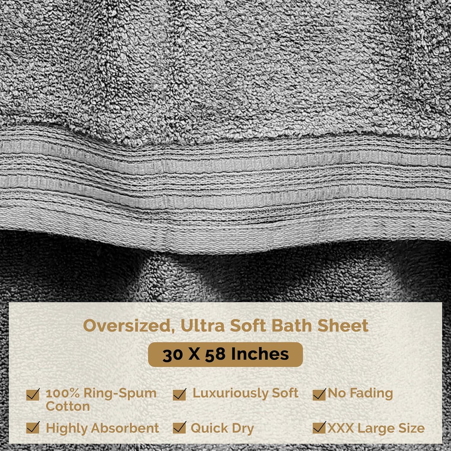 Conjunto de Toallas de Baño Organix 4 Piezas 100% Algodón Gris