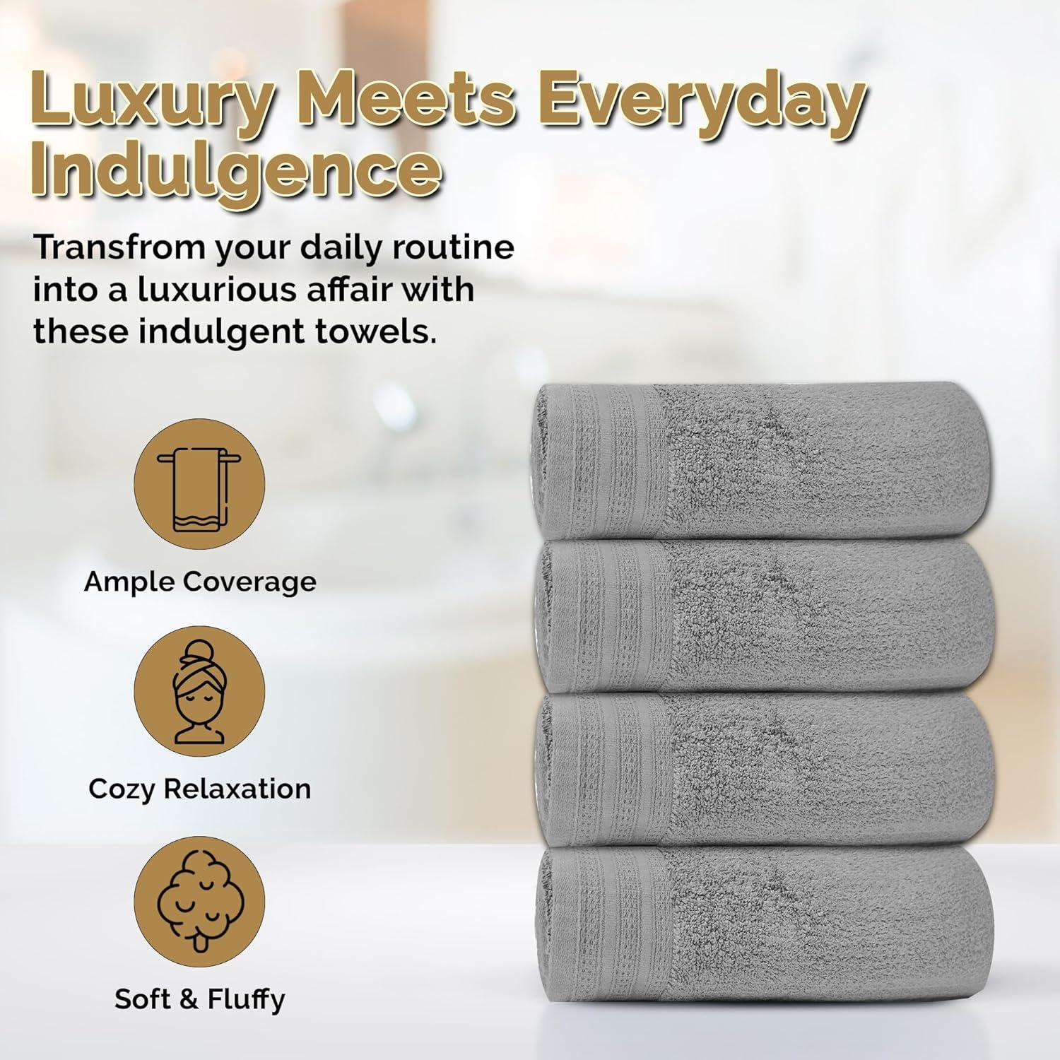 Conjunto de Toallas de Baño Organix 4 Piezas 100% Algodón Gris