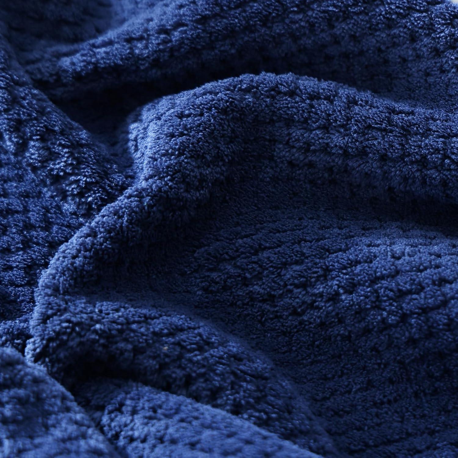 Set de 6 Toallas de Baño Extra Grandes Akzpe 76x152 cm Azul Marino