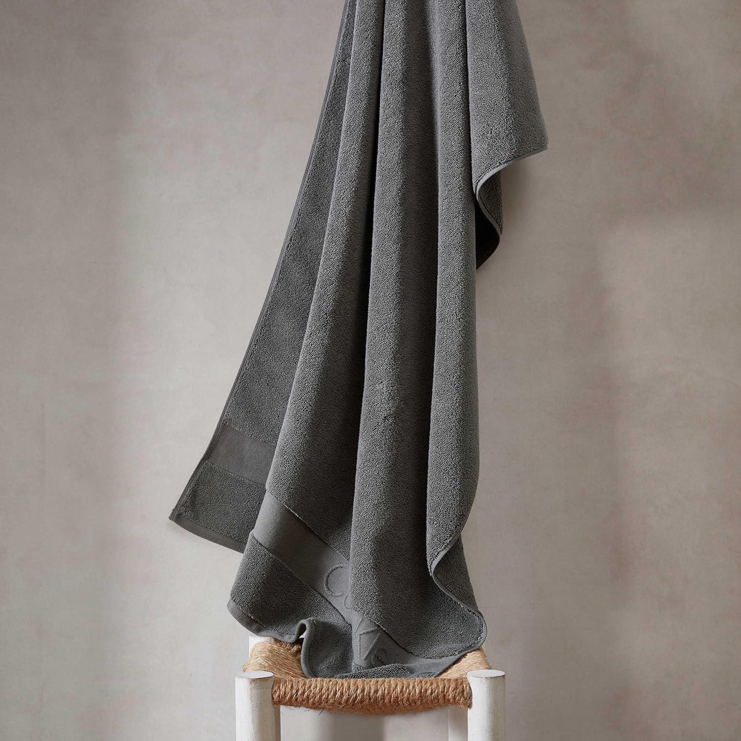 Juego de Toallas de Baño Calvin Klein 100% Algodón Gris 3 Piezas