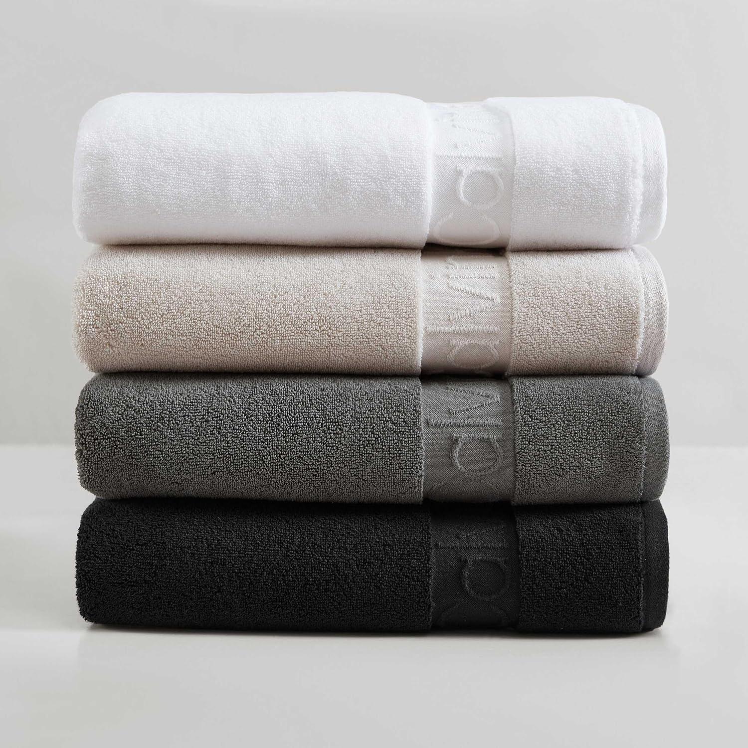 Juego de Toallas de Baño Calvin Klein 100% Algodón Gris 3 Piezas