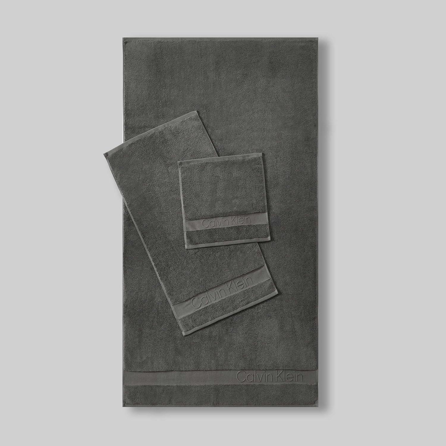 Juego de Toallas de Baño Calvin Klein 100% Algodón Gris 3 Piezas