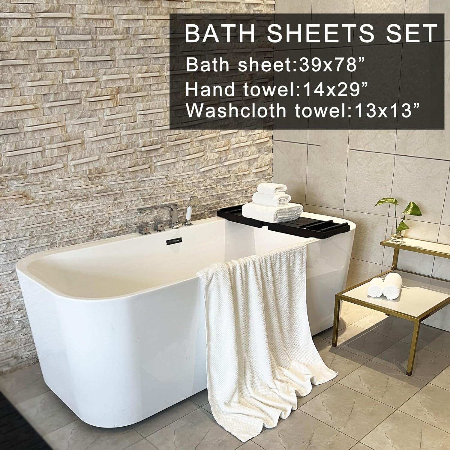 Juego de Toallas de Baño YTYC 6 Piezas Microfibra 100x200 cm