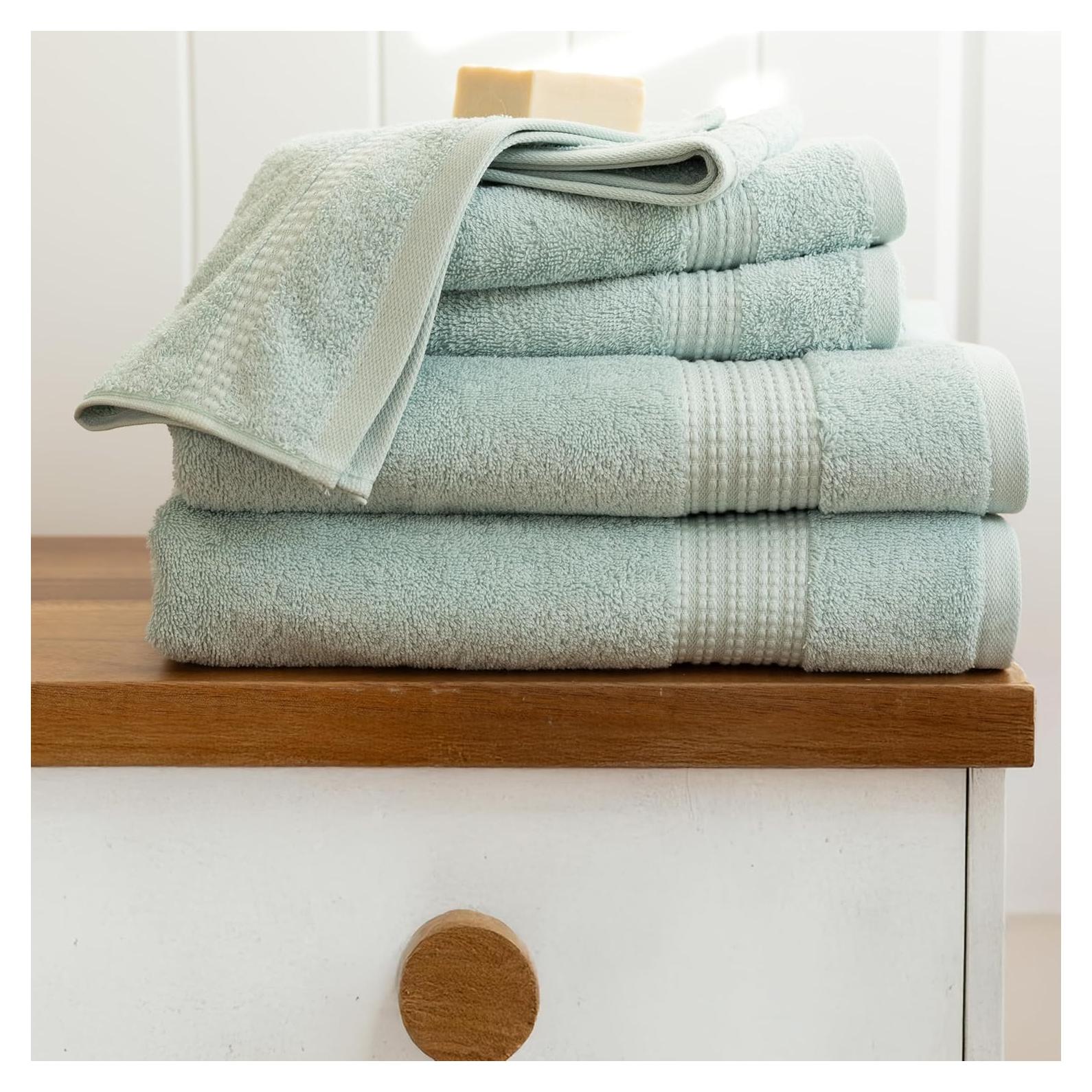 Juego de Toallas de Algodón Turco 100% Orgánico 6 Piezas Verde Menta