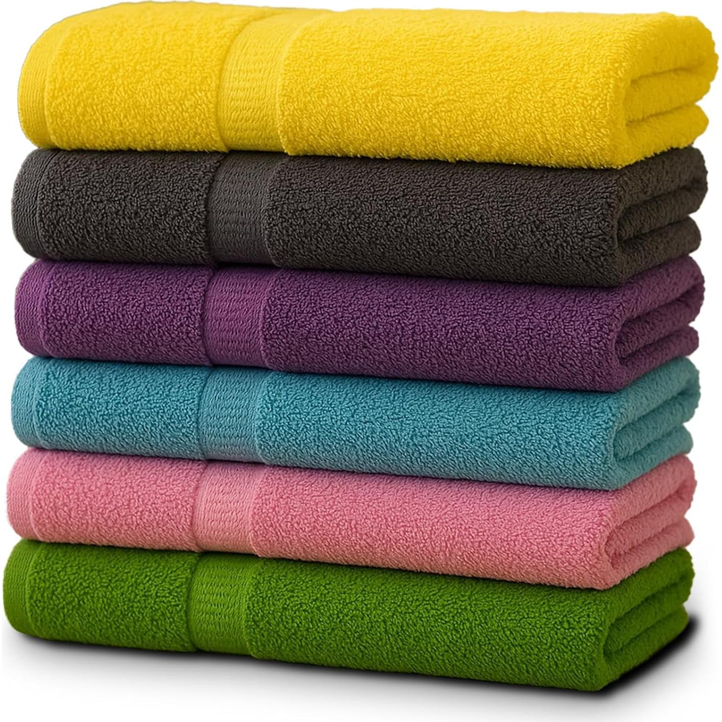 Toallas de Baño ZUPERIA 6 Paquetes 76x152 cm 100% Algodón