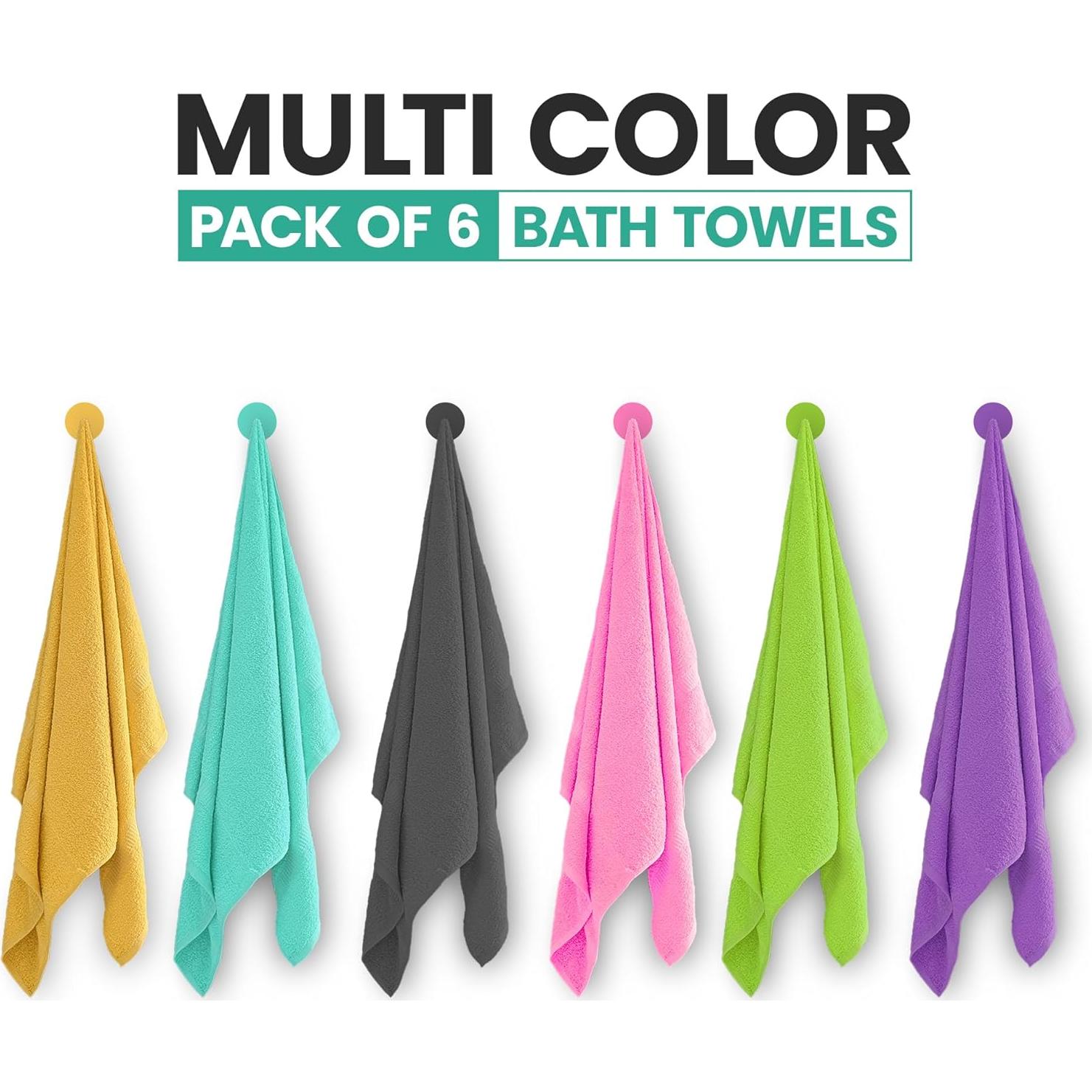 Toallas de Baño ZUPERIA 6 Paquetes 76x152 cm 100% Algodón