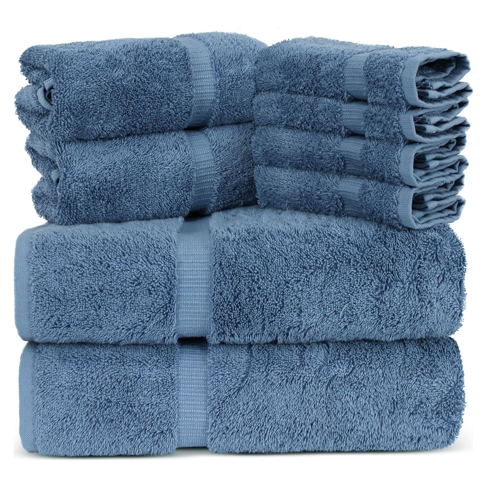 Juego de 8 Toallas Turcas Premium Towel Bazaar Algodón Suave