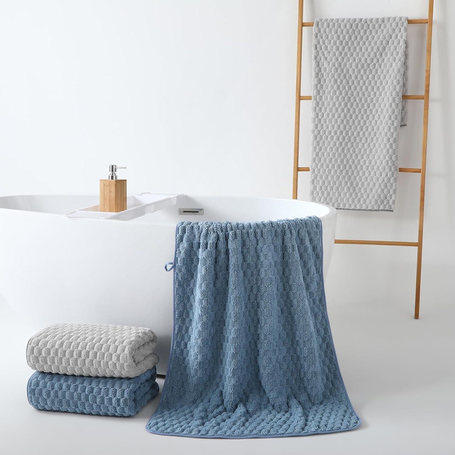 Juego de Toallas de Baño Microfibra REDKISS 4 Piezas 68.6x139.7 cm