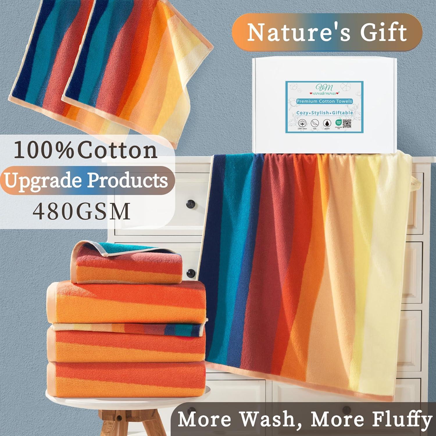 Set de Toallas de Baño VOOVA & MOVAS 8 Piezas 480GSM Algodón