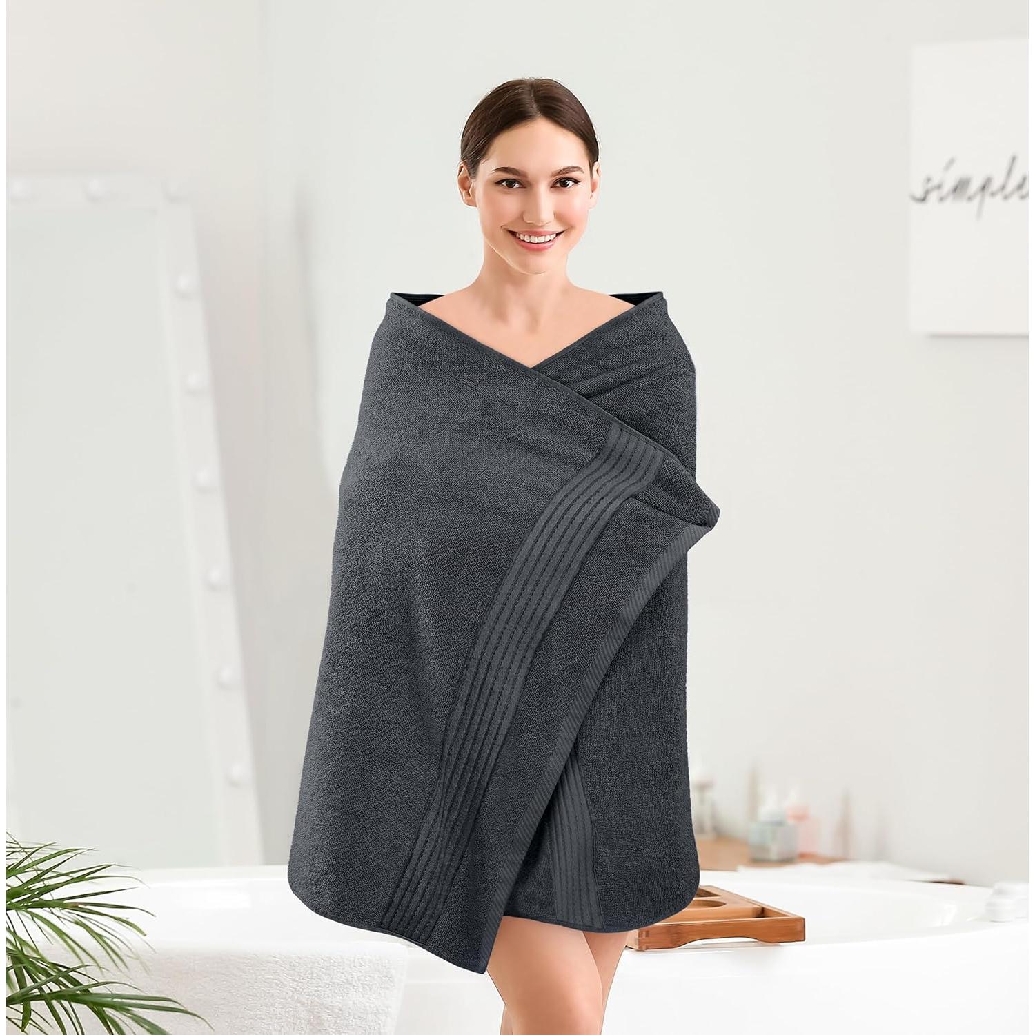 Juego de Toallas de Baño Utopia 4 Piezas 100% Algodón Gris