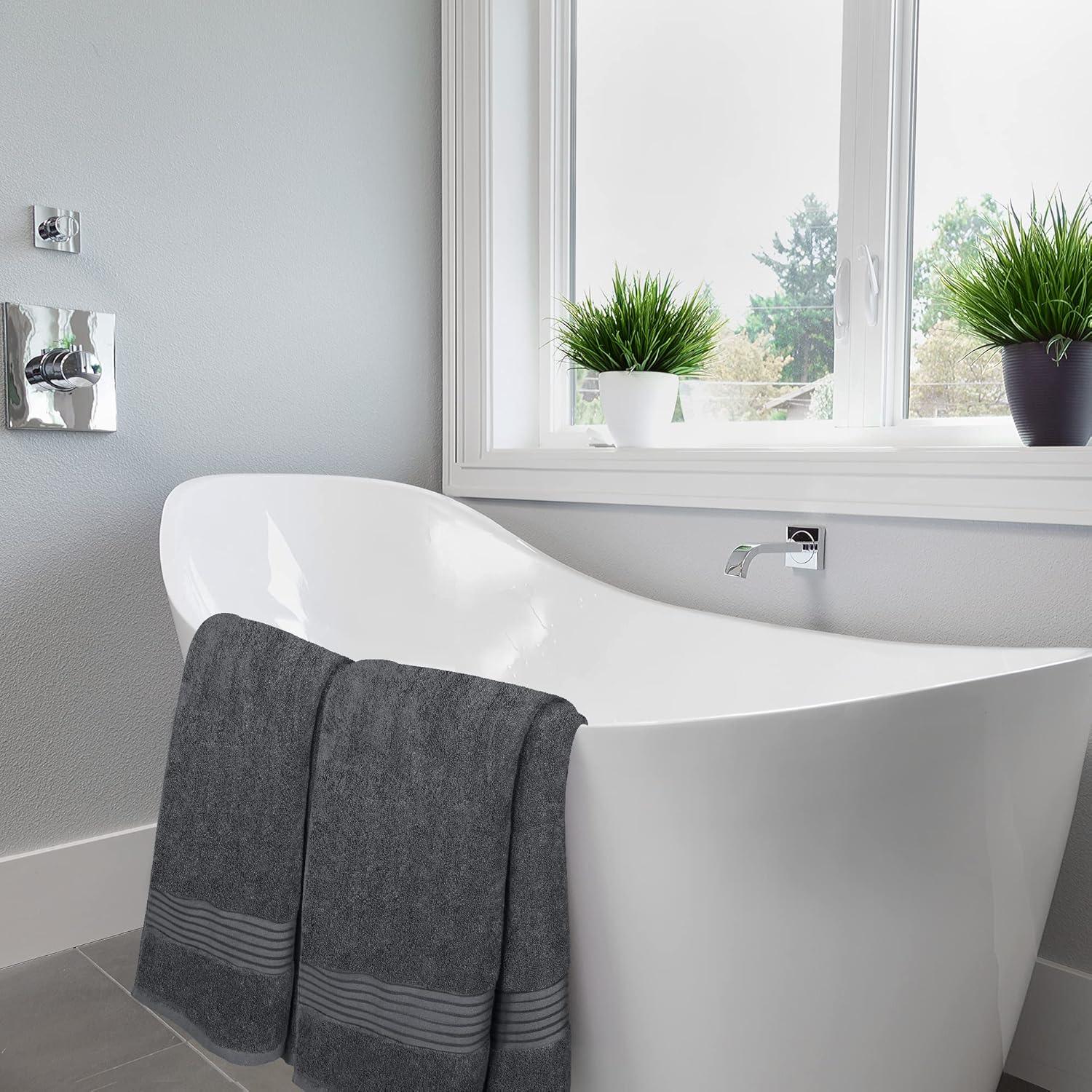 Juego de Toallas de Baño Utopia 4 Piezas 100% Algodón Gris