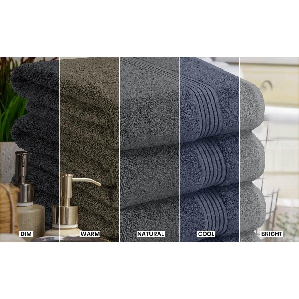 Juego de Toallas de Baño Utopia 4 Piezas 100% Algodón Gris